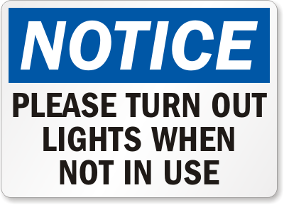 Lights Off Sign